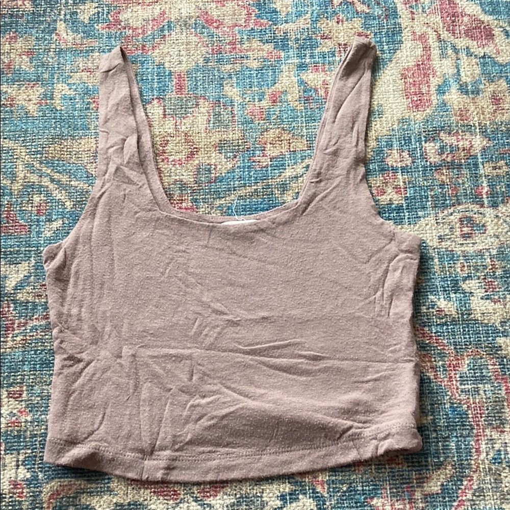 American Eagle Outfitters Pink Sleeveless Crop Tank Top